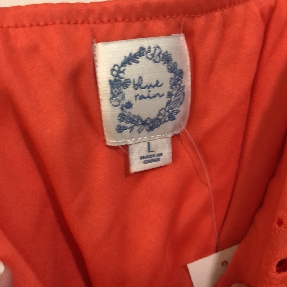 Francesca’s Blue Rain Coral Romper large NWT - Picture 5 of 7